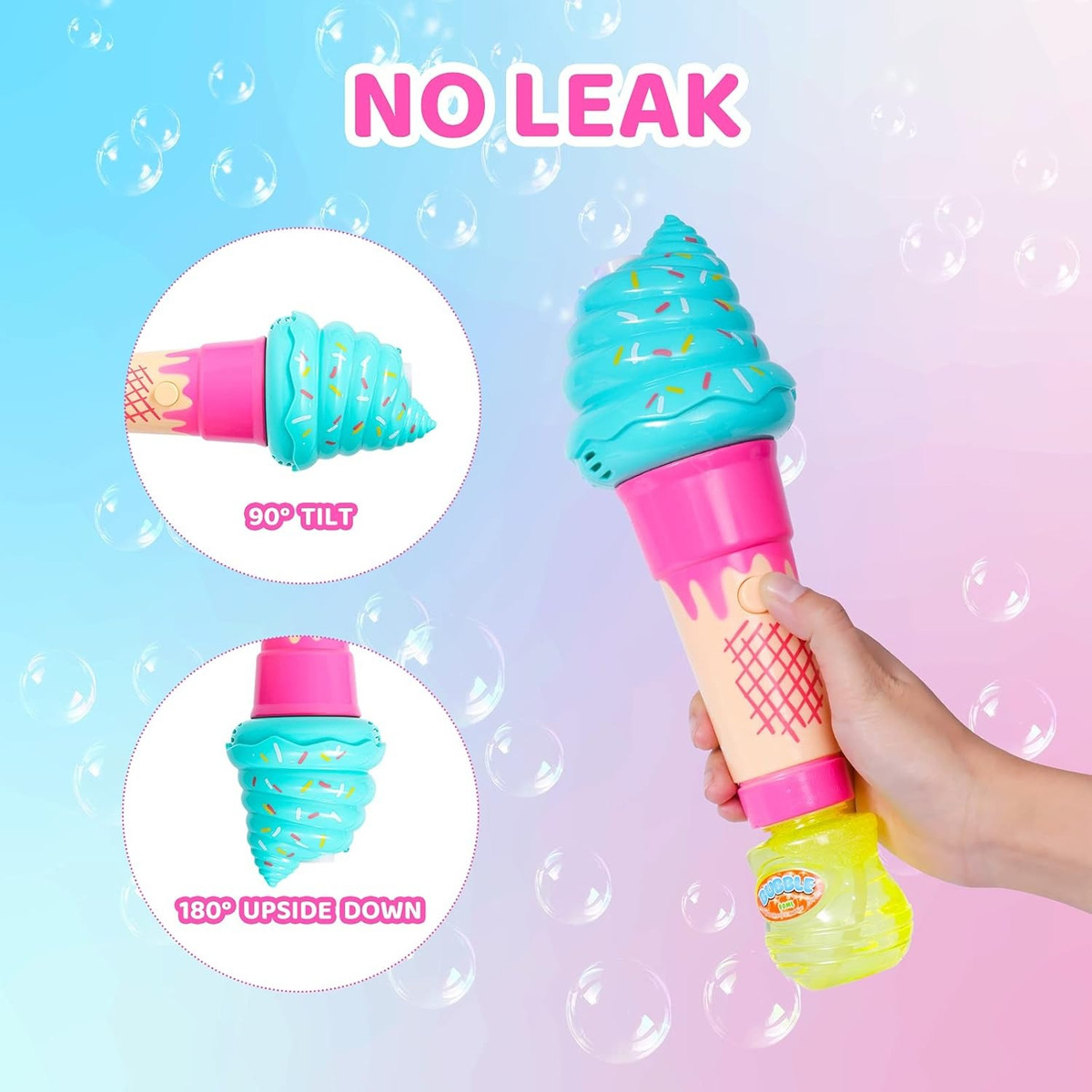 Bubujero Automatico Helado C/ Luz + Recarga Ja Ru Burbujas