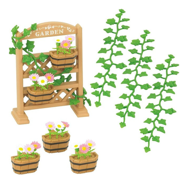 Sylvanian Families Set Decoración Jardín Plantas Juguete Tx