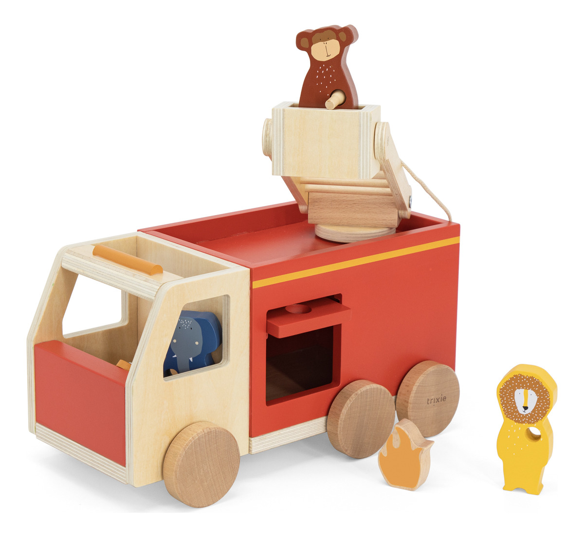 Camión De Bombero Madera Juguete Infantil Autito Trixie Trex