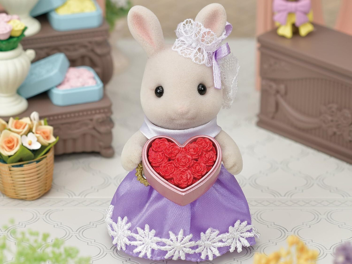 Ternurines Hermana Mayor Conejo Leche Set Flores Sylvanian