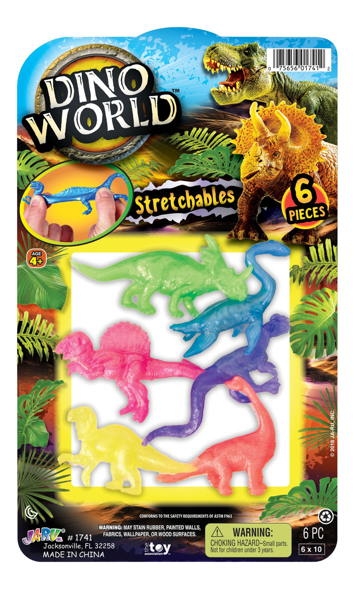 Pack Figuras Dinosaurios Estirables X6 Pc Ja Ru Dino World