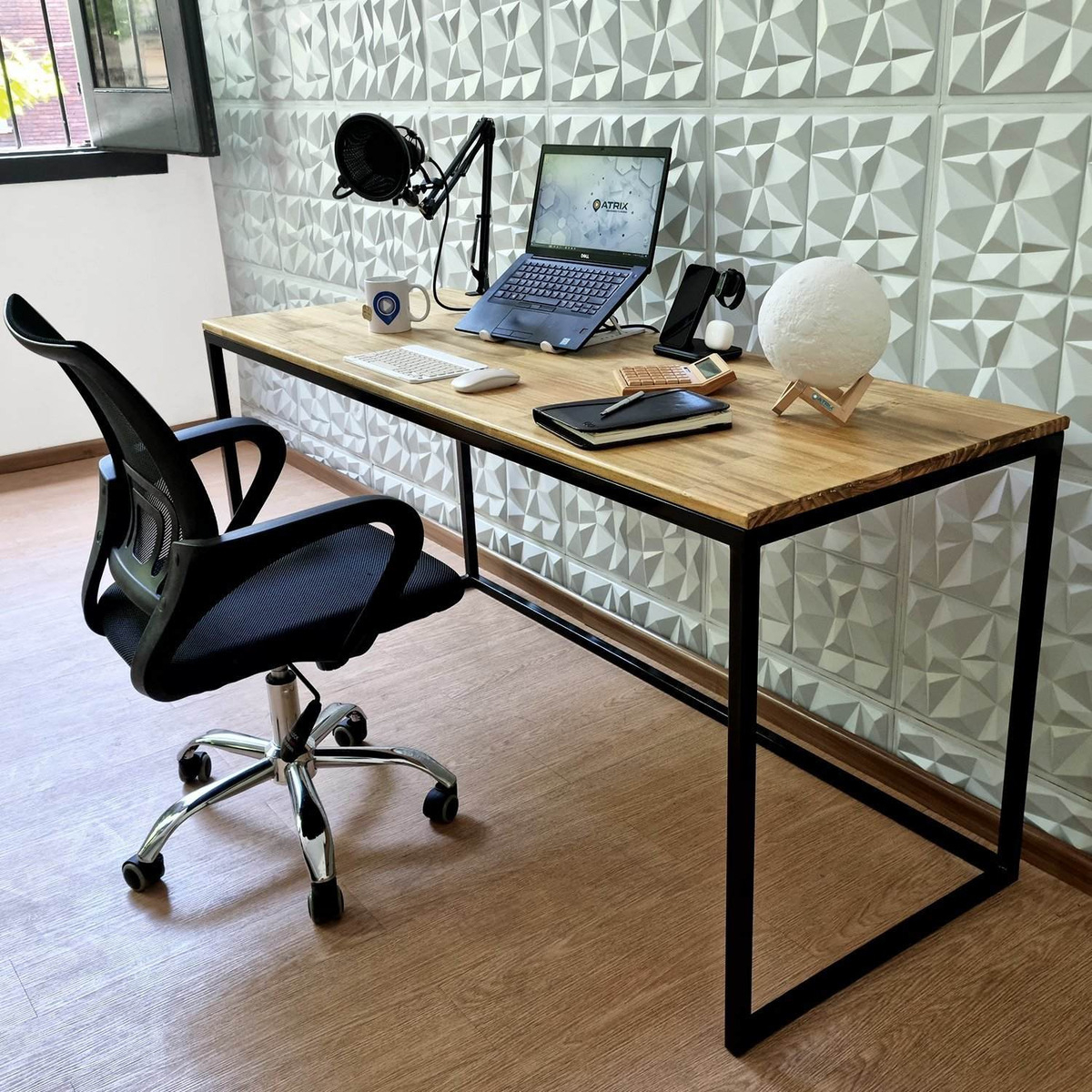 Escritorio Mesa Oficina Hogar Madera Y Hierro 1.6m Tp