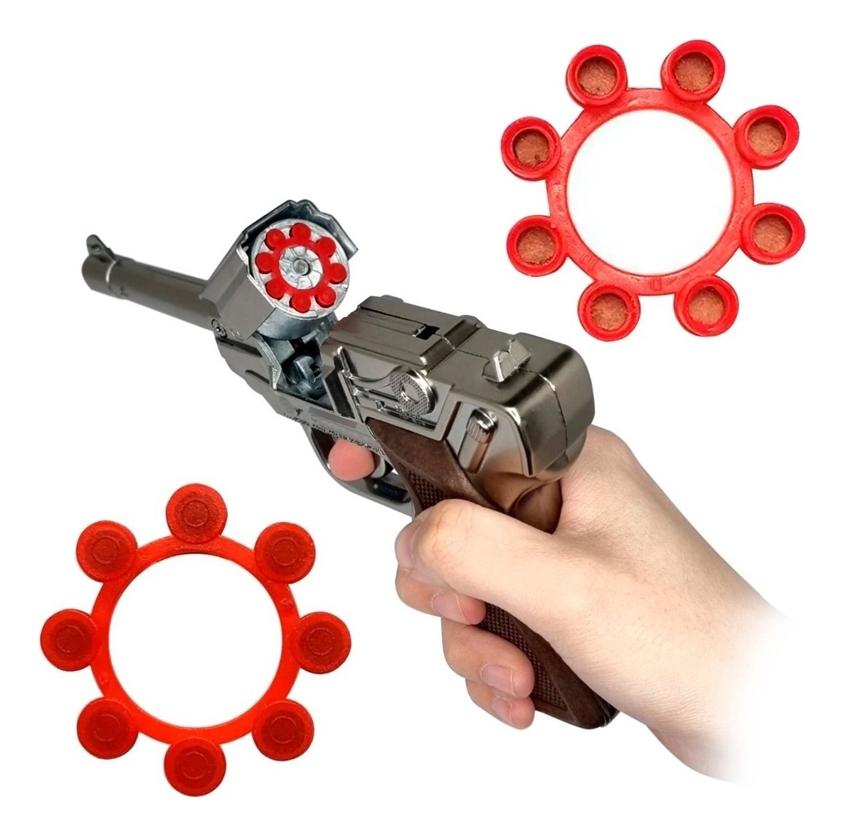 Capsulas De 8 Tiros Balas Revolver Pistola Fulminante 320 Tx