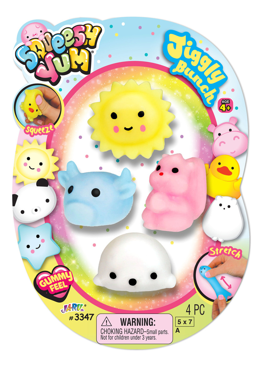 Jaru Jiggly Squeshee Kawai Mini Animalitos X4 Tiktok Trex