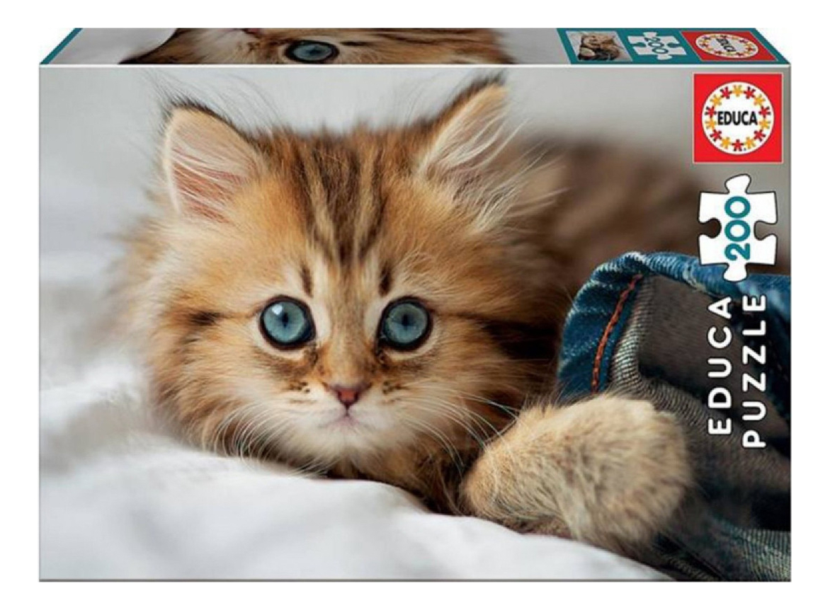 Puzzle 200 Piezas Gatito Ojos Celestes Rompecabezas Educa