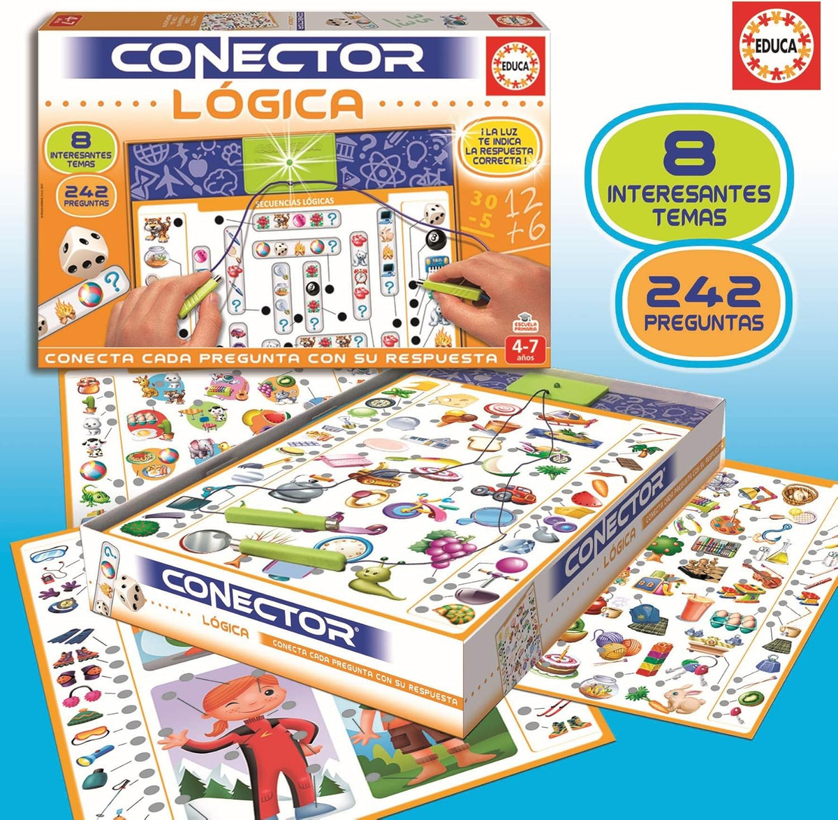 Juego Conector Logica 242 Preguntas 8 Temas Educa Trex