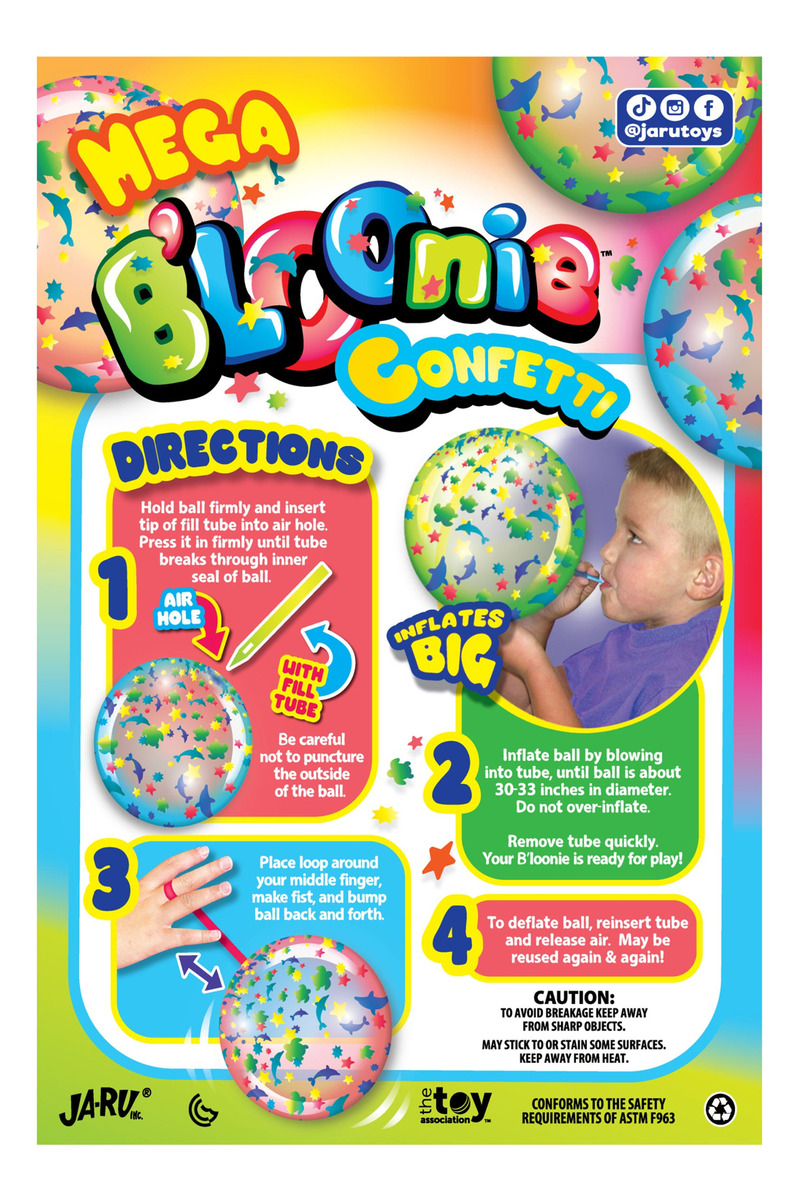 Bola Confeti Globo Gigante Kit Ja-ru Juego Tiktok Trex