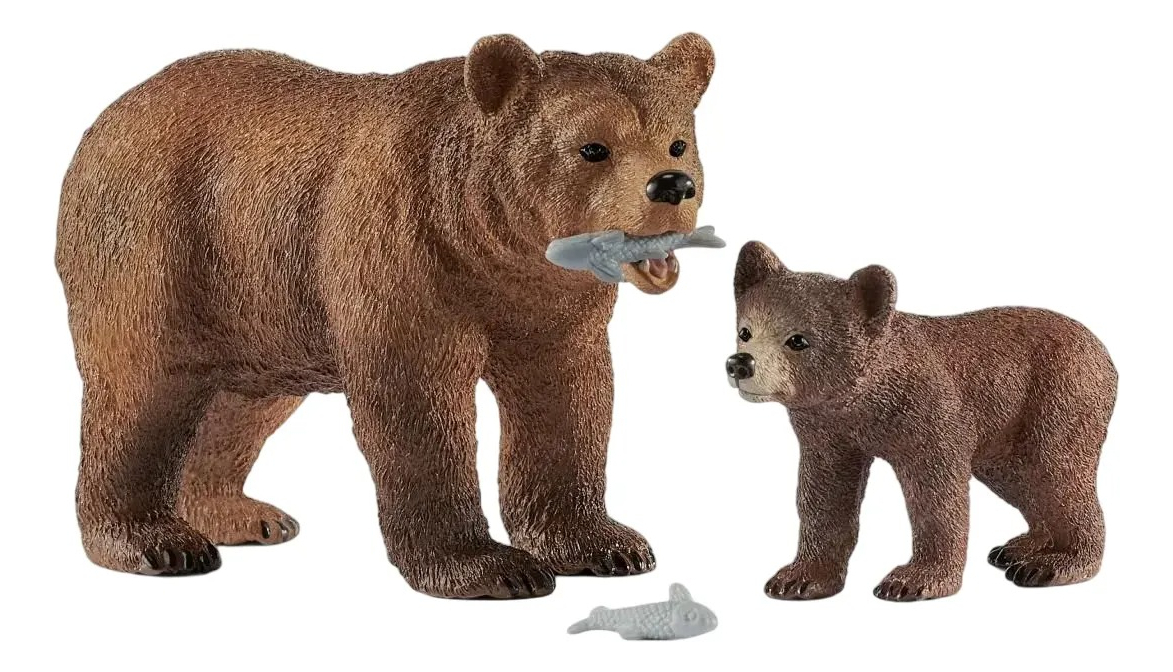 Figura Coleccion Schleich Madre Oso Grizzly + Cria 42473