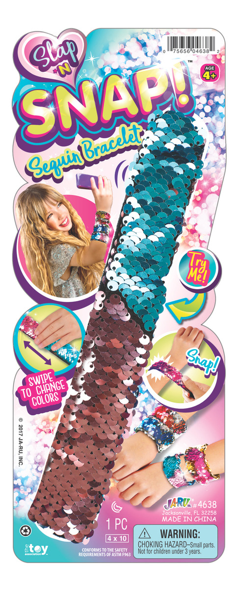 Pulsera Brazalete De Golpe Lentejuelas Niña Jaru Plegable Tx