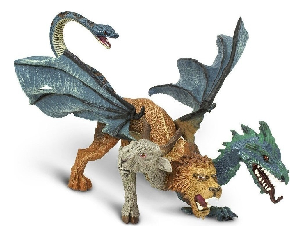 Chimera Criatura Monstruo 4 Cabezas Safari Juguete Niños Tx