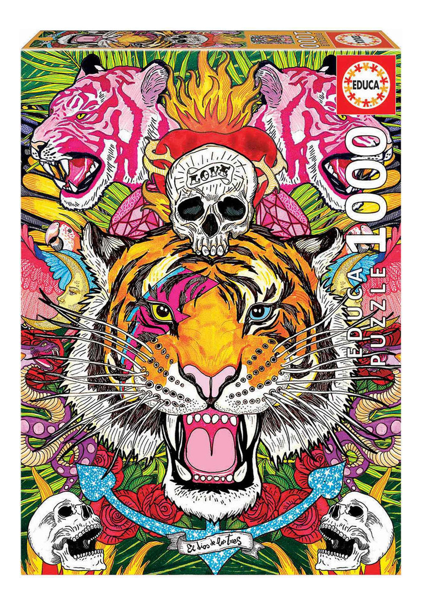 Rompecabezas Puzzle Educa Exttxis Tigre Calavera 1000 Piezas