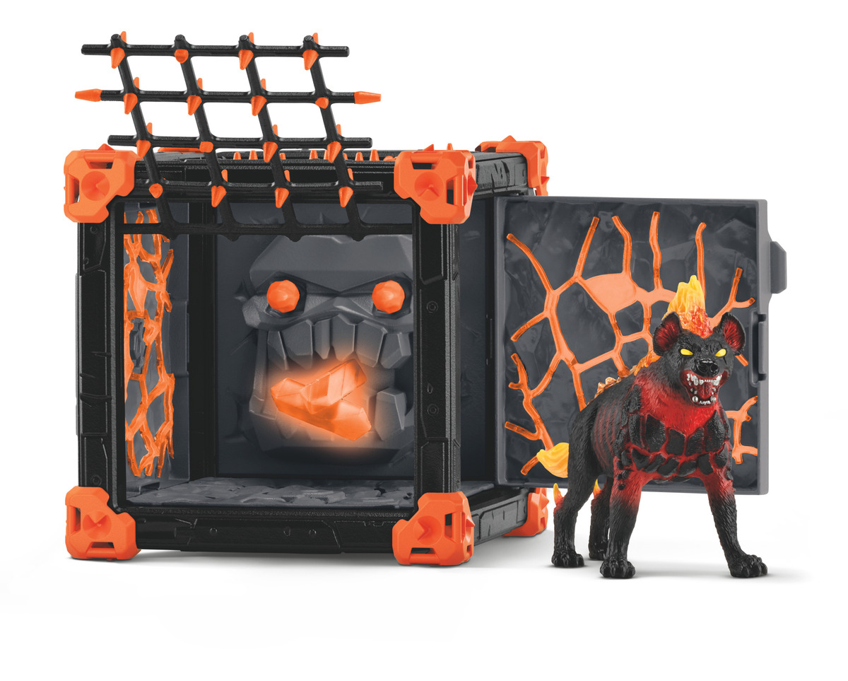 Set Figuras Jaula Monstruo Hiena De Lava Eldrador Schleich