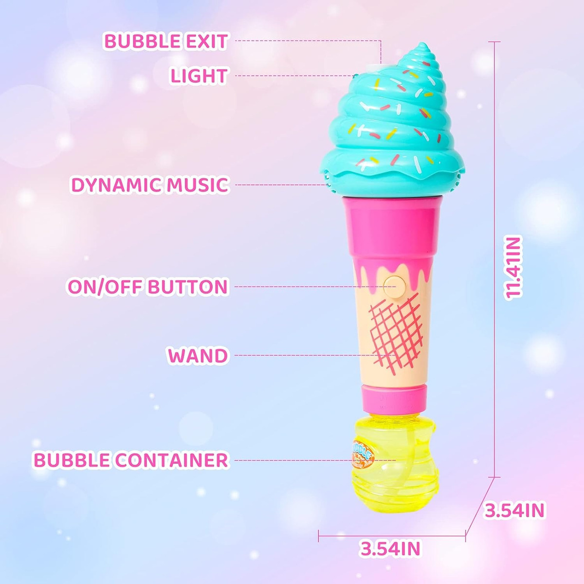 Bubujero Automatico Helado C/ Luz + Recarga Ja Ru Burbujas