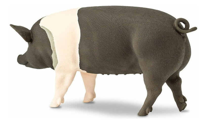Cerdo Negro Hampshire Safari Figura Muñeco Realista Trex