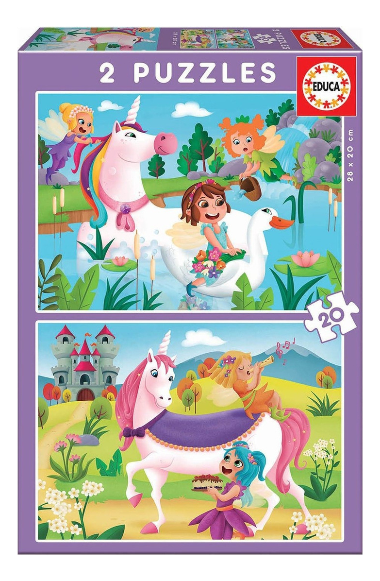 Set Puzzle Unicornio Hadas Rompecabezas Niño Niña Educa Tx