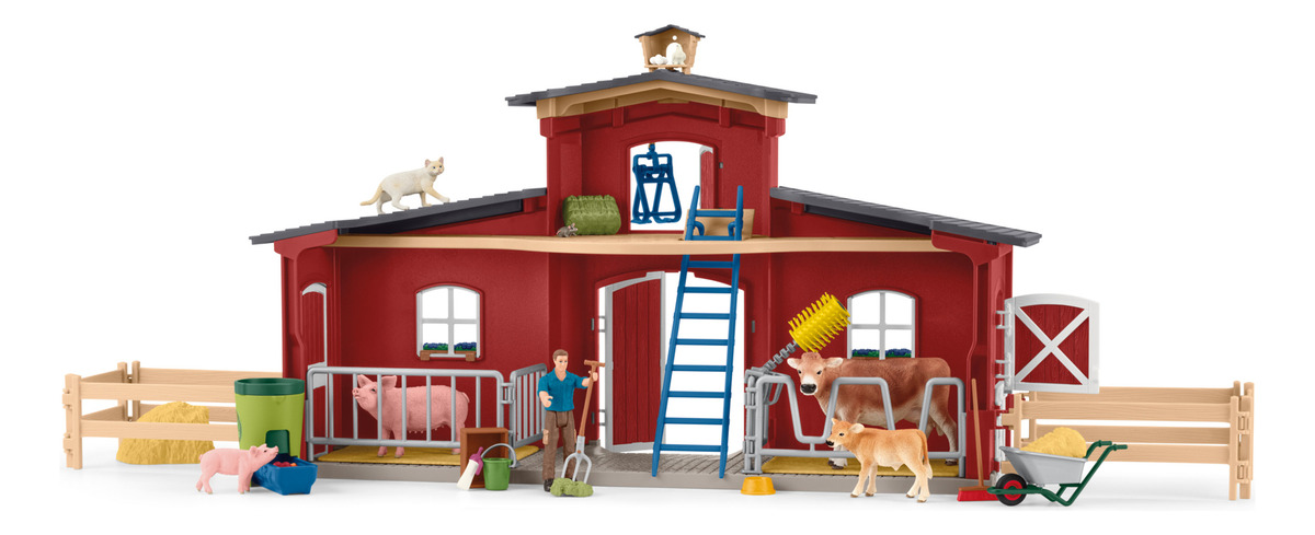 Granero Animales Granja + Accesorios Farm World Schleich Tx