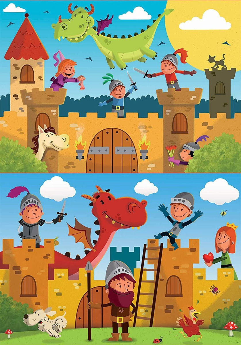 Set Puzzle Dragones Princesas Rompecabezas Castillo Educa Tx