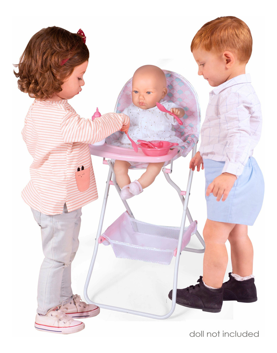 Silla De Comer Juguete De Cuevas Niños Muñeca Bebe Trona Tx