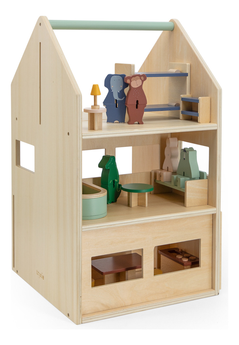 Casita Casa Juegos Madera Didactica + Accesorios Trixie Tx