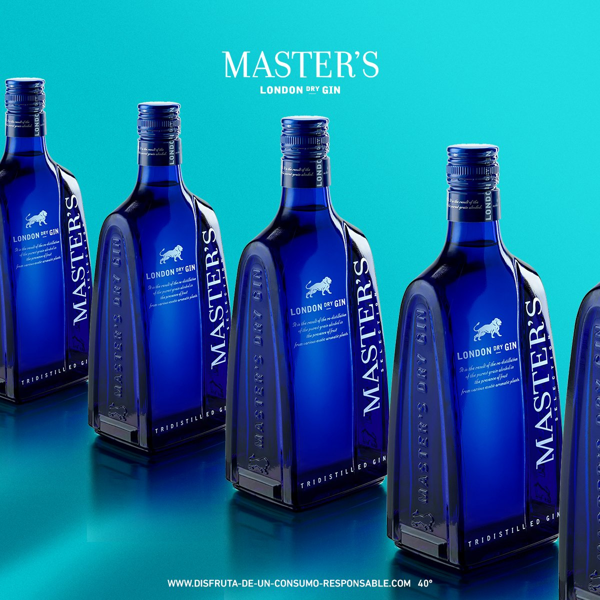 Gin Masters 700ml Pack 6 Botellas + 6 Copas Alcohol Promo Tx