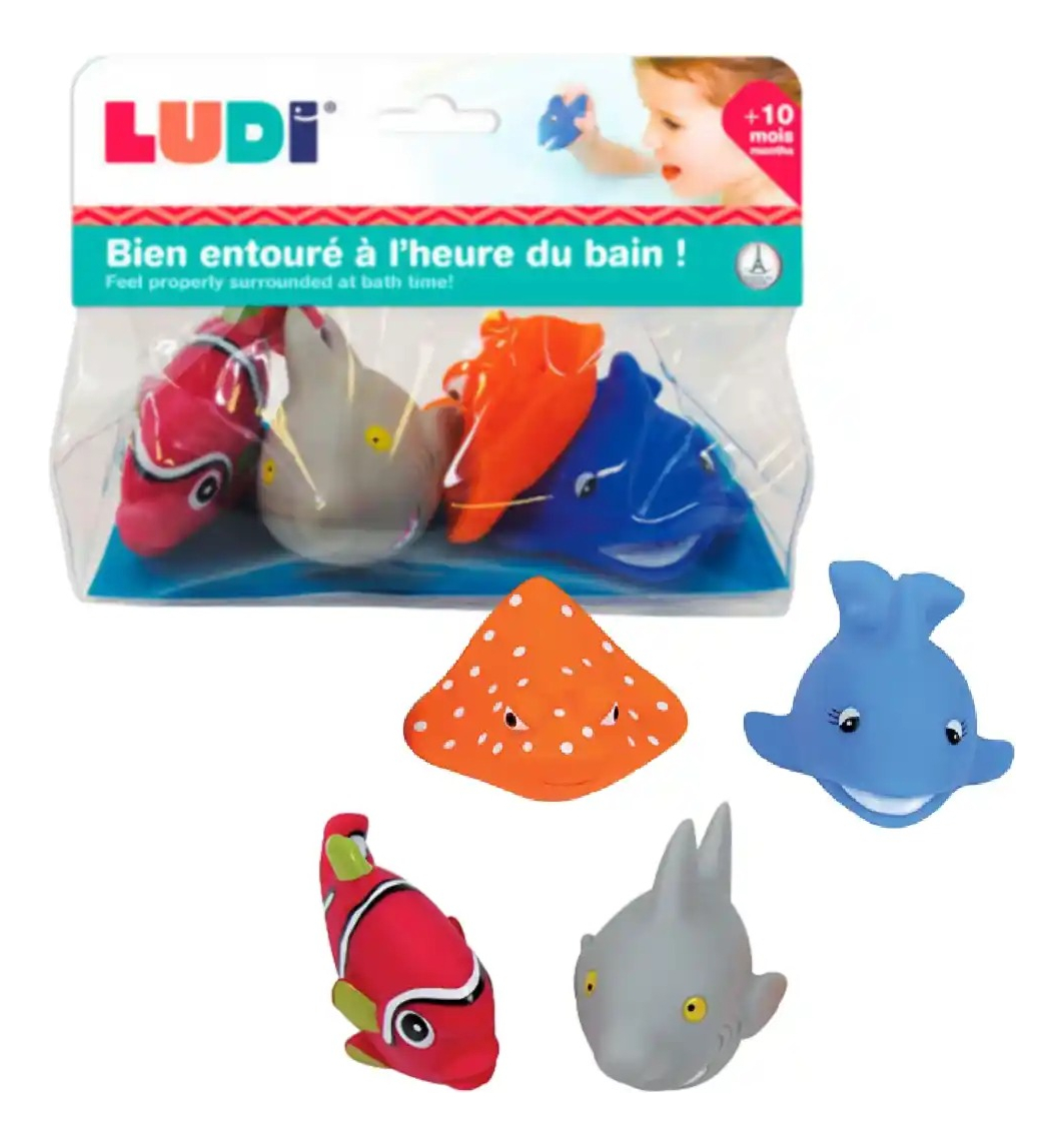 Juguete De Baño Ludi X4 Peces Diversion Acuatica Para Niños
