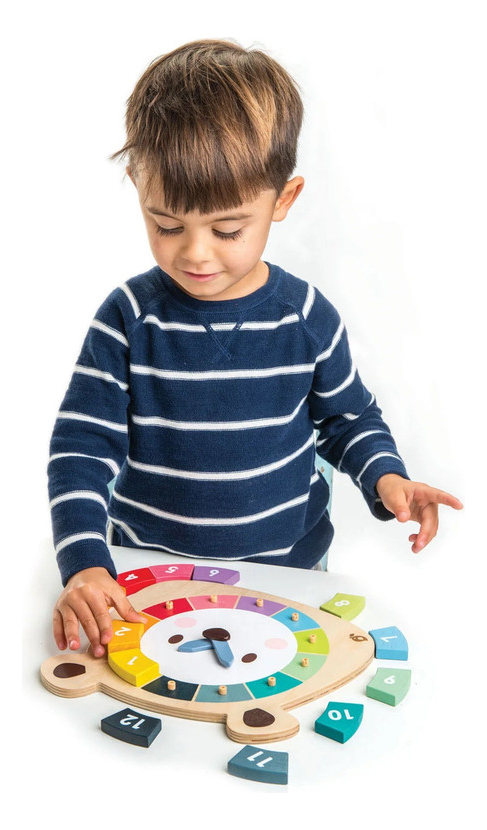 Reloj Colores Oso Tender Leaf Aprende Juguete Madera Niño Tx