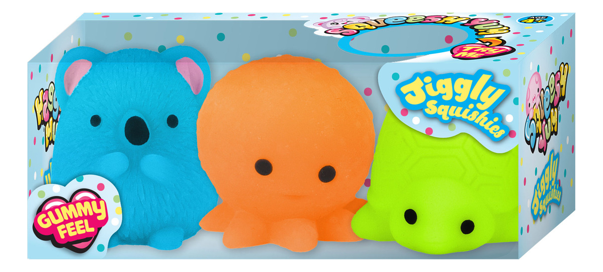 Ja Ru Squishy Mochi Kawaii Trex 3 Unidades Redondo