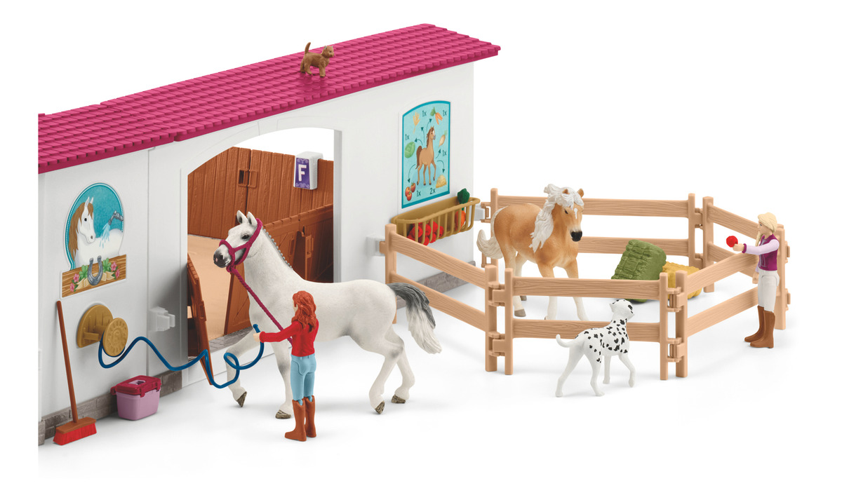 Set Figura Picadero Cubierto Caminador Caballos Schleich Tx