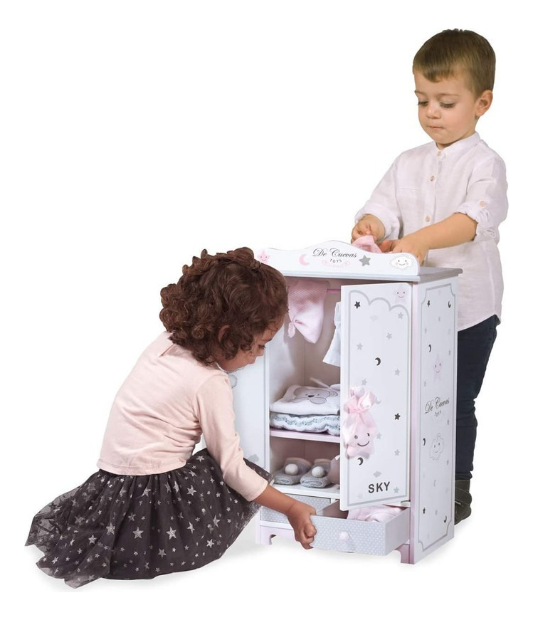 Armario De Madera Sky De Cuevas P/ Muñecas Niños Infantil