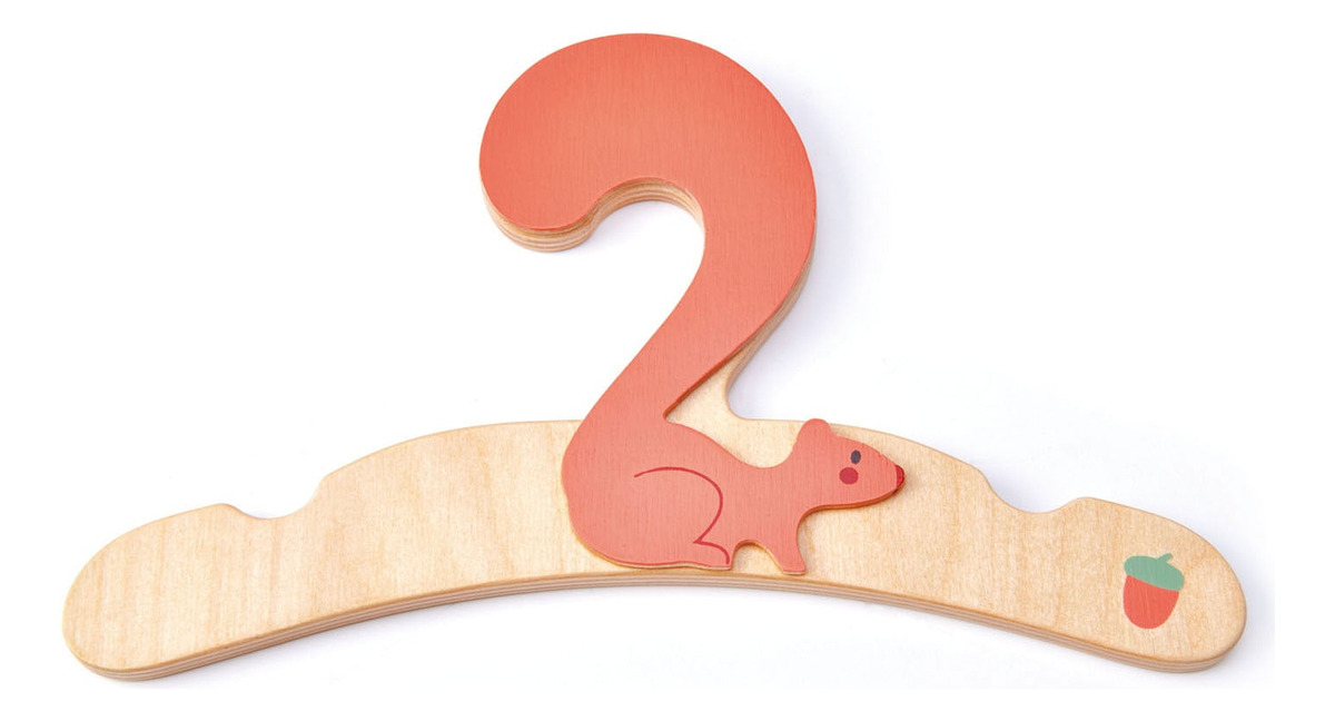 Percha Infantil X3 Perchero Tender Leaf Toys Ardilla Madera®