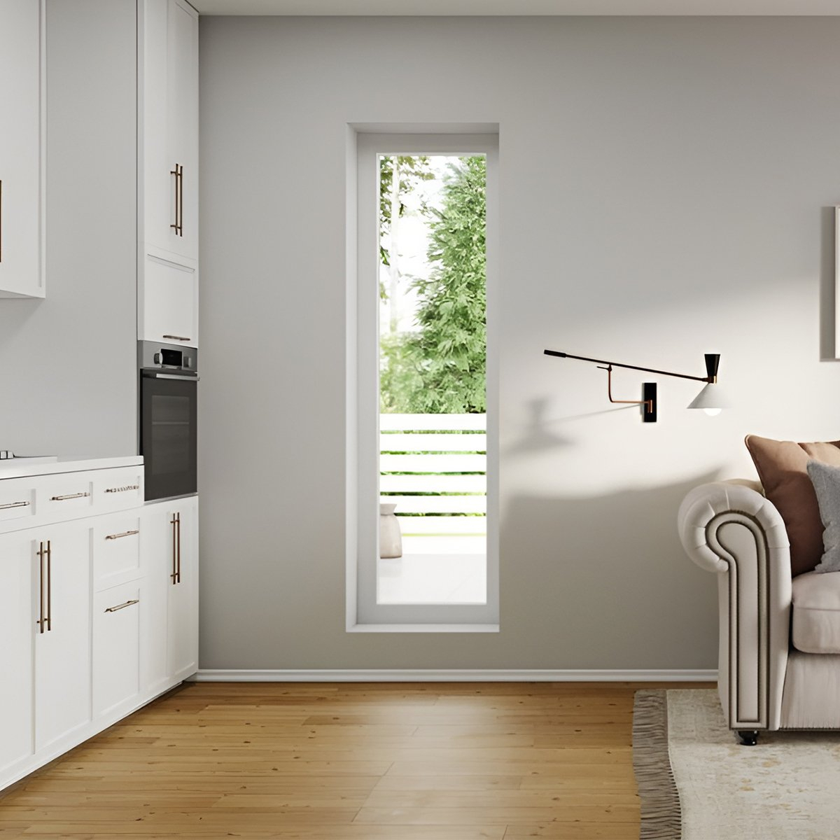 Ventana De Pvc Fija 50 X 150 Cm Fija Rectangular Premium Tx