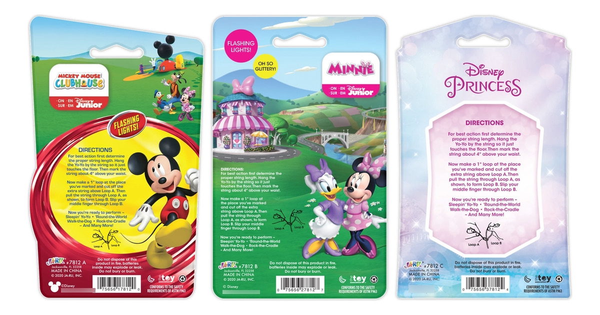 Yoyo Infantil Disney C/ Luz Mickey Minnie Princesas Jaru Tx