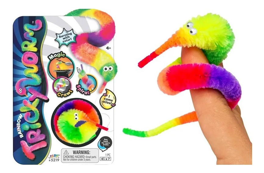 Gusano Mágico Peludo Colores Truco Juego Mascota Fiesta Jaru