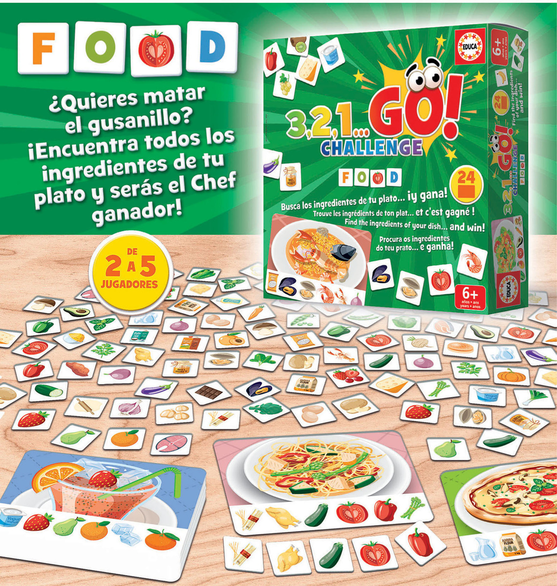 Juego Infantil 3, 2, 1... Go! Busca Ingredientes Educa Trex