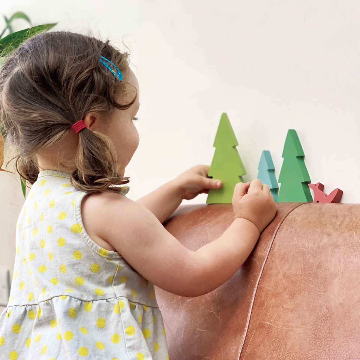 Juego Arboles + Zorro De Madera Animales Bosque Tender Leaf