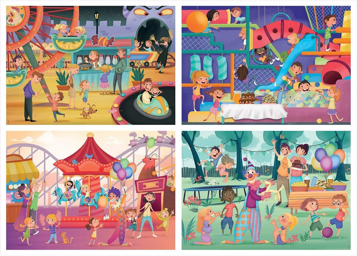 Set Puzzle Parque De Diversiones Rompecabezas Niños Educa Tx