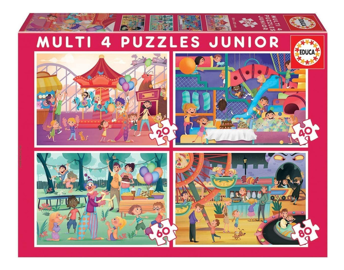 Set Puzzle Parque De Diversiones Rompecabezas Niños Educa Tx