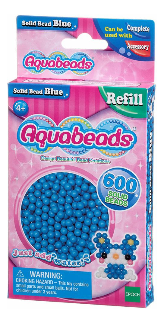 Aquabeads Pack Kit 600 Cuentas Azul Manualidades Niños Trex
