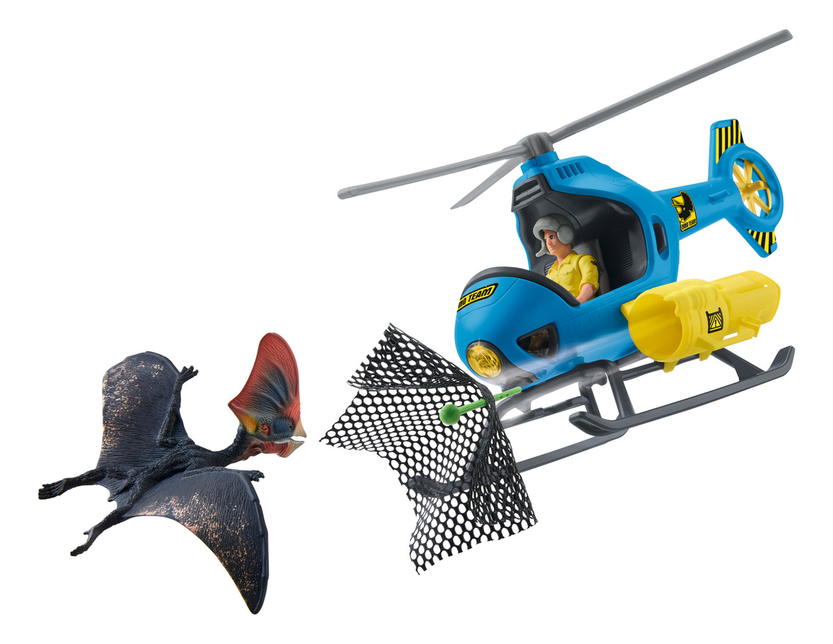 Set Ataque Aéreo Dinosaurios Schleich Helicóptero Trex