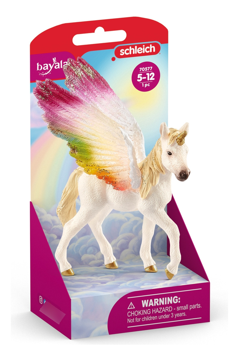 Figura Potro Unicornio Alado Arcoíris Schleich Bayala Trex