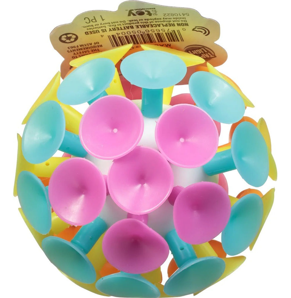 Juguete Pelota Con Sopapas Succion Colores Luces Led Jaru Tx