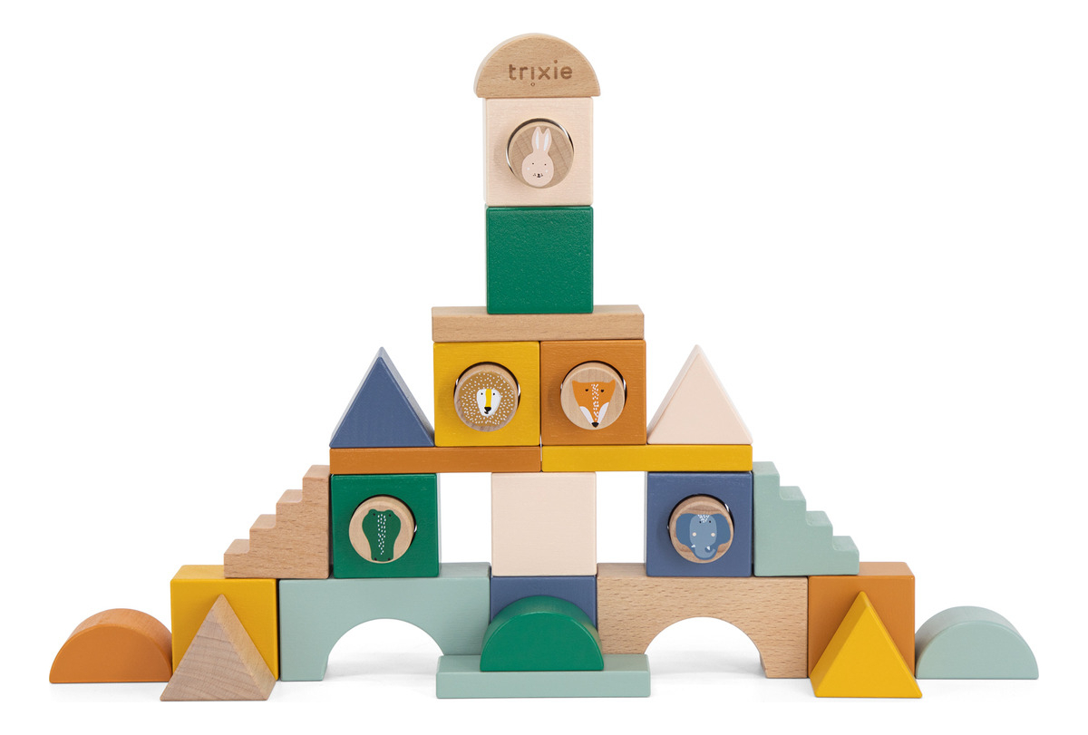 Juego Didactico Bloques Madera Animales Trixie Infantil Tx