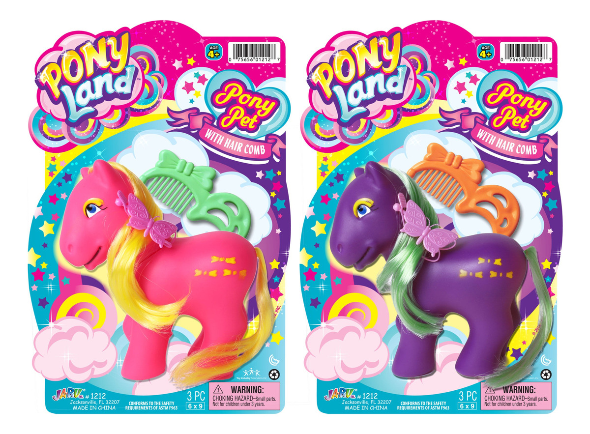 Juguete Pony Mascota Con Cepillo Peine Pony Land Ja Ru Trex