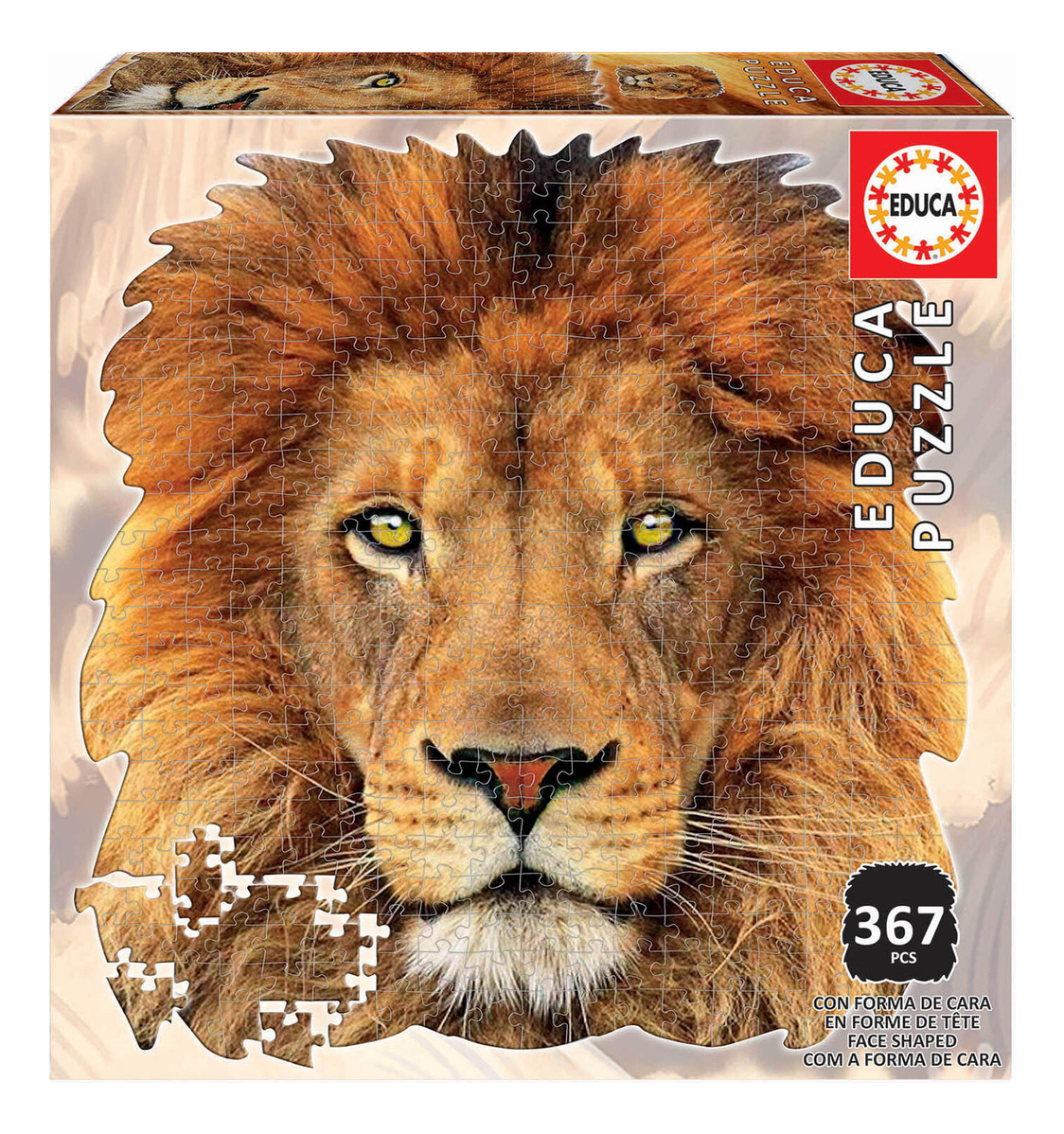 Puzzle Rompecabezas Cabeza Leon Con Contorno 367pcs Educa
