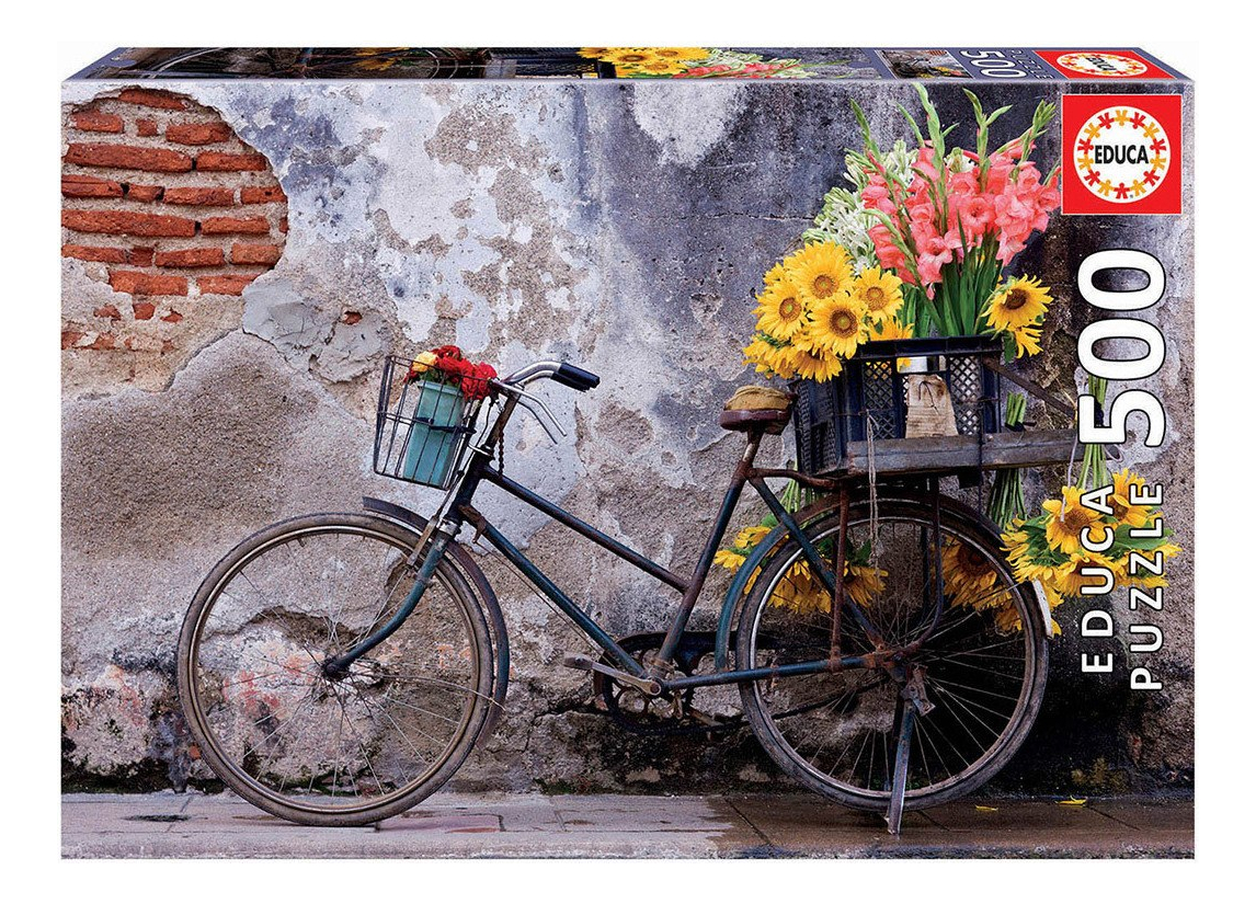 Puzzle Educa Rompecabeza Bicicleta Con Flores 500 Piezas Tx