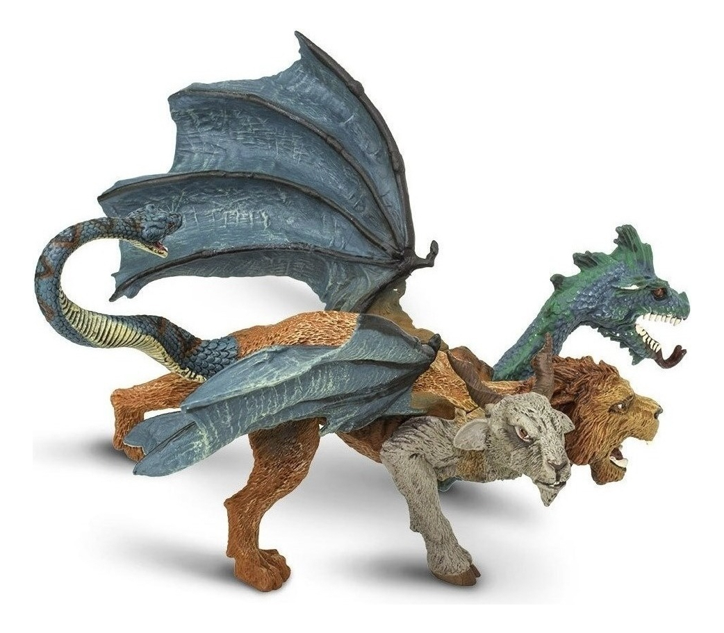 Chimera Criatura Monstruo 4 Cabezas Safari Juguete Niños Tx