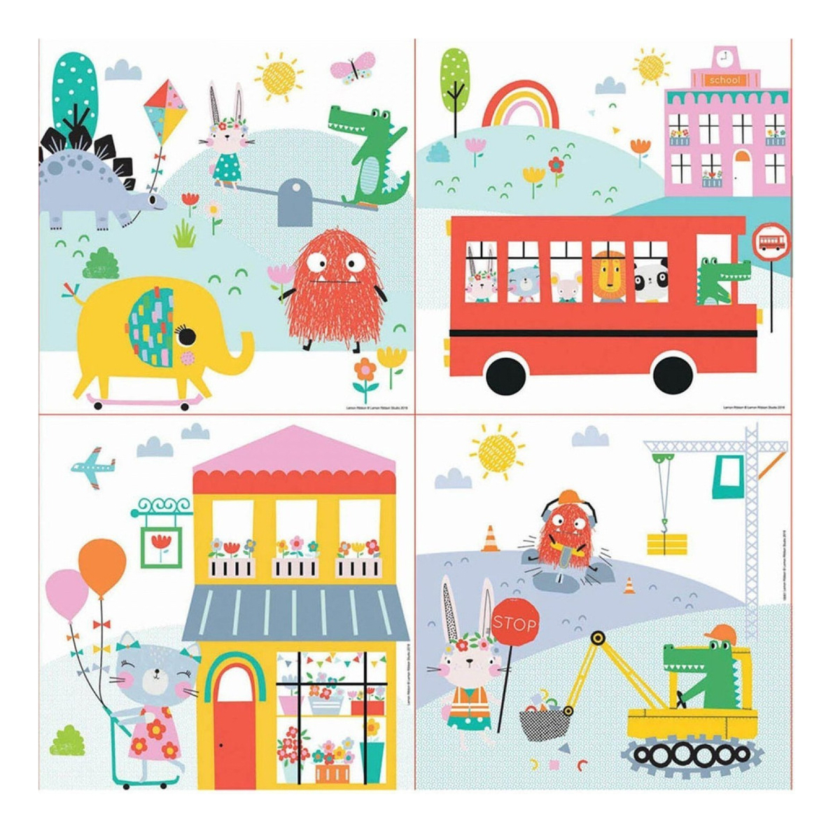 Set Puzzle Lemon Ribbon Rompecabezas Educa Bebes Animales