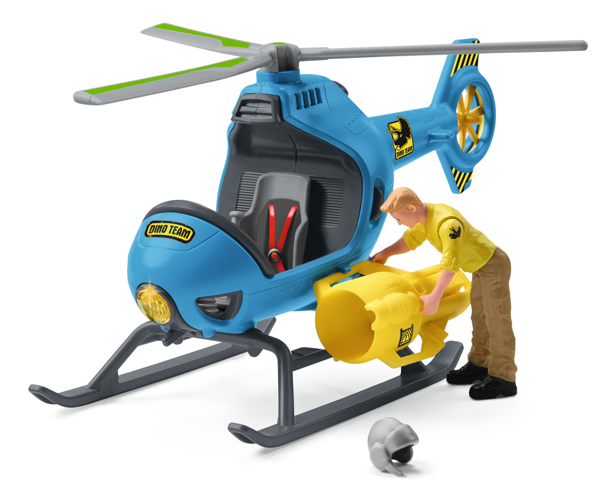 Set Ataque Aéreo Dinosaurios Schleich Helicóptero Trex