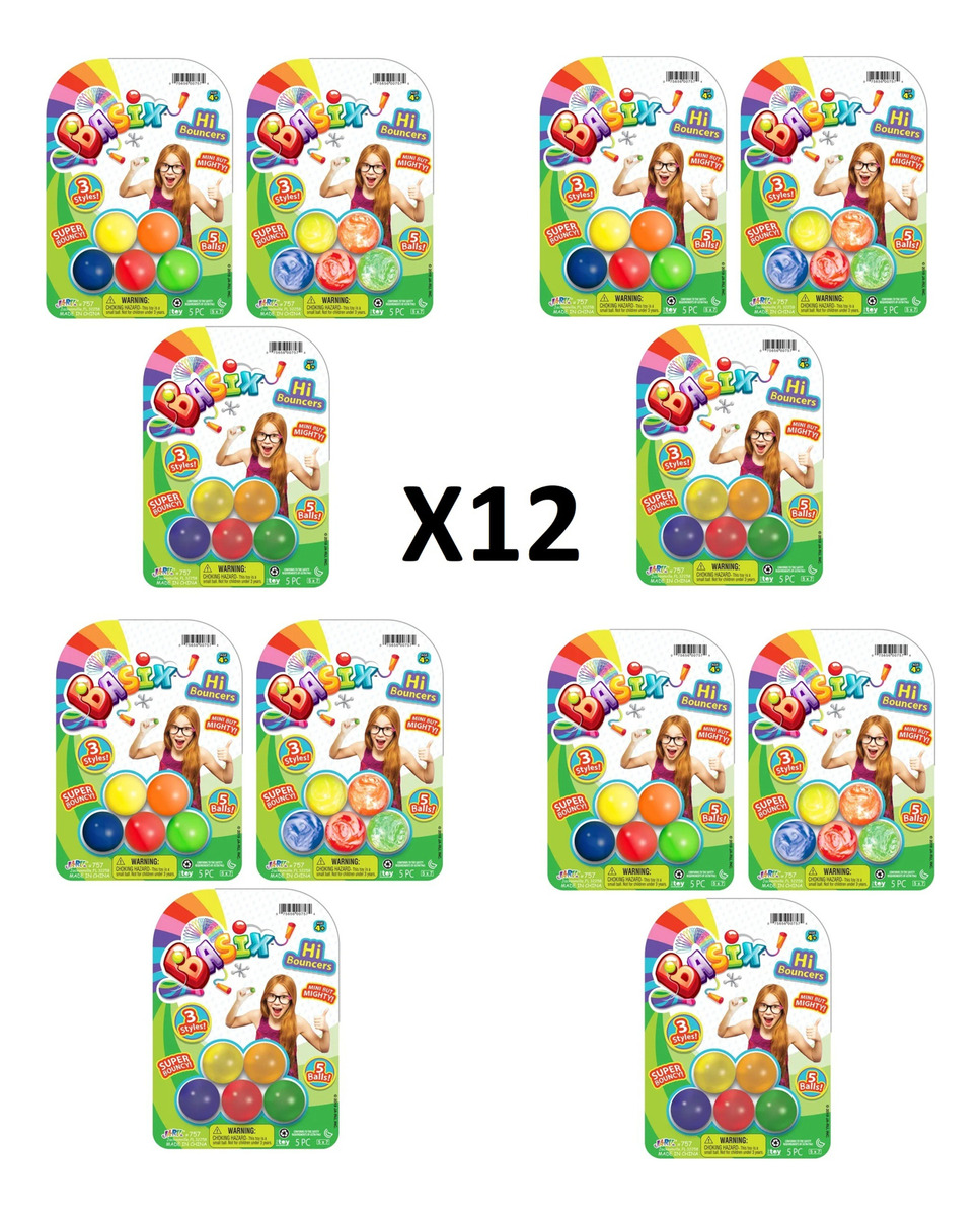 Pack X12 Paquete Pelotas Saltarinas P/ Sorpresitas Piñata Y+