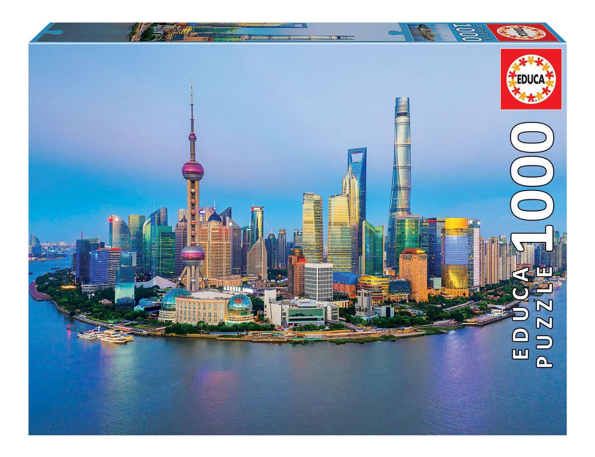 Puzzle Rompecabezas Atardecer Ciudad Shanghai + Educa Trex